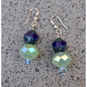 Sea Foam Silver Dangler Earrings